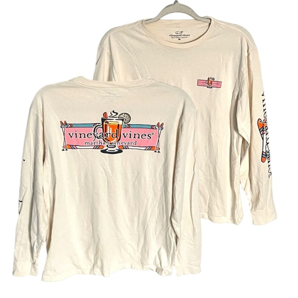 Vineyard Vines Hot Toddy Logo Box Long Sleeve Tee Size Medium 47917
